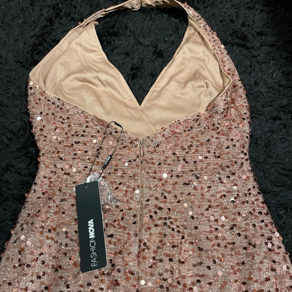 Fashion Nova Sparkling Backless Dress in Pink - Picture 4 of 5